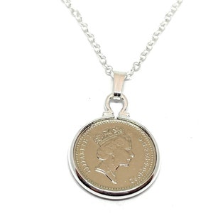 28th Birthday English Five Pence coin Pendant - 1997 Pendant 28th birthday gift for her