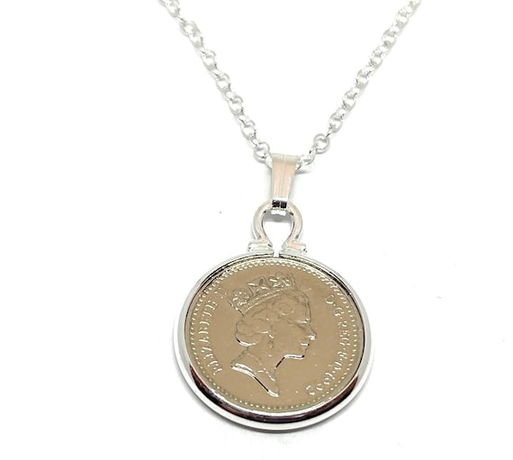 28th Birthday English Five Pence coin Pendant - 1997 Pendant 28th birthday gift for her