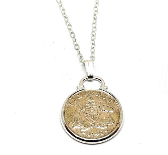 1942 Australian coin cinch 83rd Birthday plus a Sterling Silver Chain Thinking Of You,  Special Friend, Mum, Dad, Loved One Mothers day