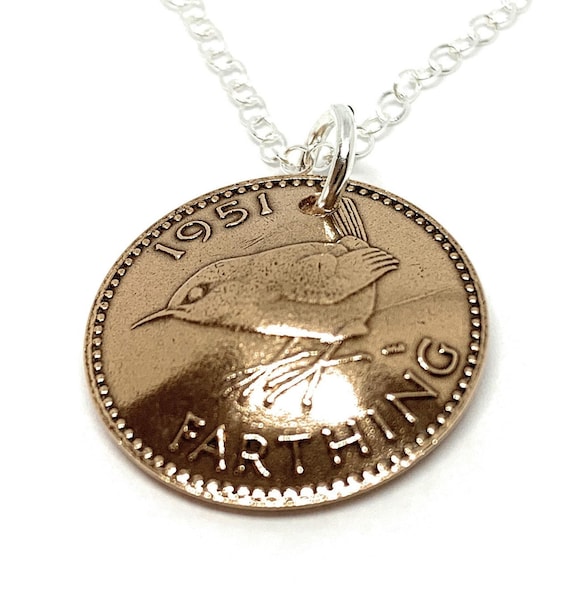 1951 Sixpence Coin Pendant, Historic Birth Year Jewellery