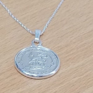 1926 Sixpence Münzanhänger: 99.Geburtstag Geschenk, Sterling Silber Kette