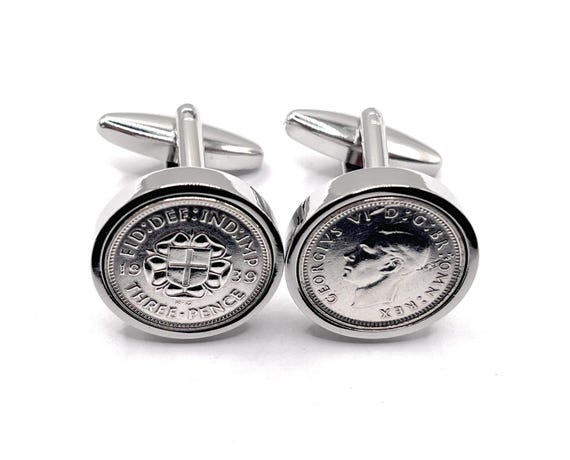 1939 86th Birthday Anniversary Threepence coin Cufflinks 86th birthday gift for Him fathers day gift idea uncle Dad Brother 1939 Threepence