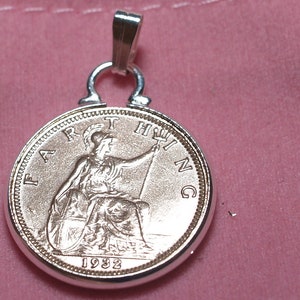 1932 Farthing Coin Pendant: 93rd Birthday Gift, Sterling Silver Chain