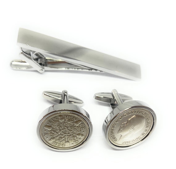 91st Birthday 1934 Sixpence Coin Cufflinks Set - 1934 91st birthday cufflinks boxed Thinking Of You,  Special Friend, Mum, Dad SLV