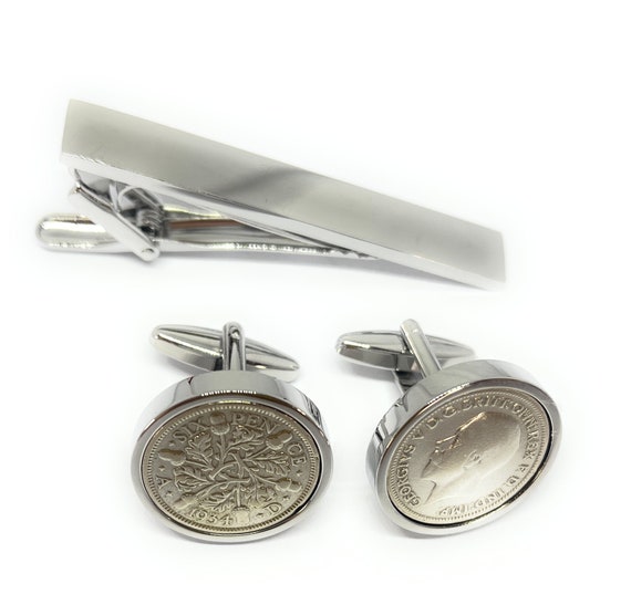 90th Birthday 1934 Sixpence Coin Cufflinks Set - 1934 90th birthday cufflinks boxed Thinking Of You,  Special Friend, Mum, Dad SLV