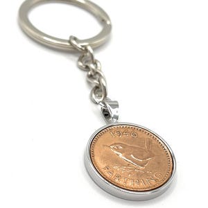 1946 Farthing Keyring: 79th Birthday Gift, Silver Plated
