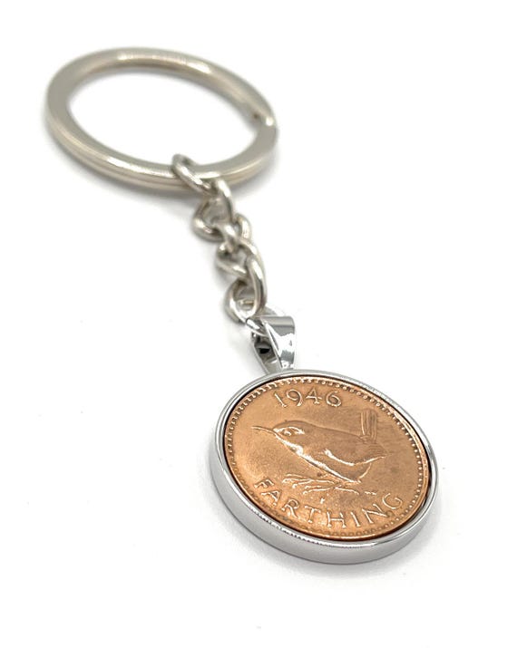 1946 Lucky Farthing keyring 79th Birthday 79th, 1946 79th birthday gift, 79th gift, 1946 keyring gift fathers day mothers day gift idea