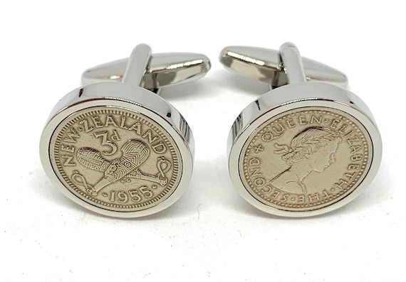 Premium 1955 Lucky NewZealand 3d cufflinks for a 70th Birthday cufflinks 70th Dad, 70th Brother Fathers day