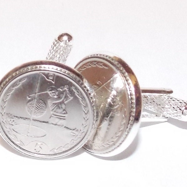 Golfing Cufflinks for the keen golfer made from real coins - Novelty golf cufflinks for the golf player Thinking Of You,  Special Friend