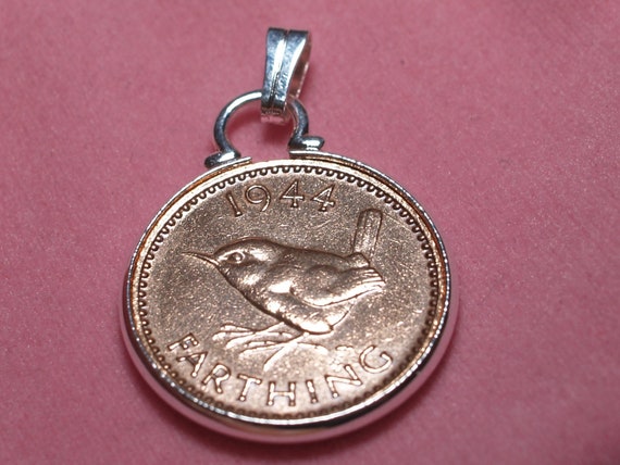 1948 75th Birthday Anniversary Farthing coin in a Silver Plated Pendant mount plus 18 Inch SS Chain, 75th Anniversary gift, 75th birthday