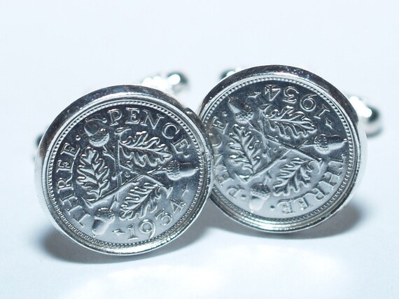 1936 Silver Threeepence Cufflinks 88th birthday, 88th birthday gift, 88th gift, 1936 gift, 1936 birthday, Mens gift, coin gift, 88th Brother