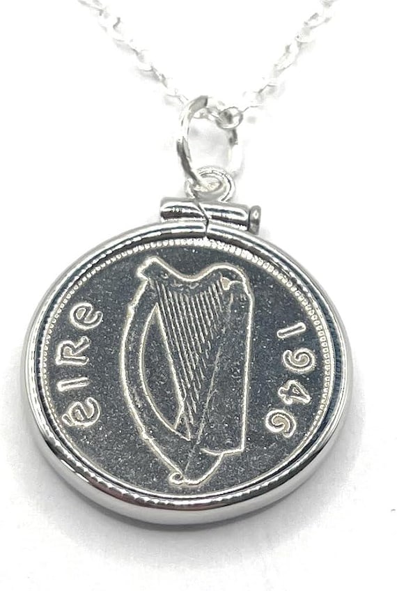 1946 Sixpence Coin Pendant: 79th Birthday Gift, Sterling Silver Chain