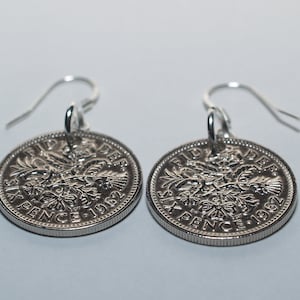 1961 64e verjaardagscadeau geluksoorbellen sixpence, 1961 verjaardagscadeau voor moeder, voor moeder, 64e, 1961