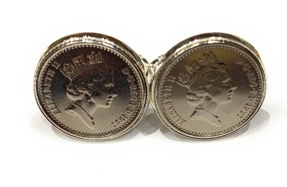 1997 Anniversary Silver Wedding Anniversary 1997 5p coin cufflinks - for a wedding in 1997 anniversary Thinking Of You,  Special Friend