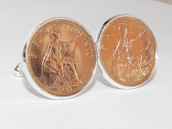99th Birthday 1926 Gift Farthing Coin Cufflinks, Two tone design, 99th Anniversary gift, 98th birthday gift, 99th gift, 1926 birthday gift -
