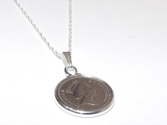 32nd Birthday 5p coin Pendant - 1992 Pendant 32nd birthday gift for her