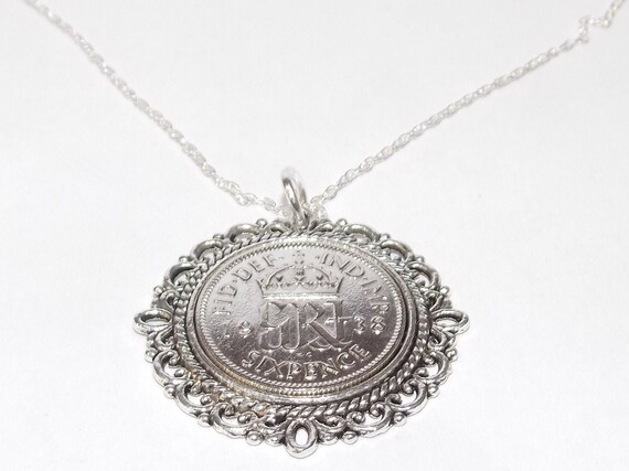 Fancy Pendant 1938 Lucky sixpence 86th Birthday plus a Sterling Silver 18in Chain 86th birthday gift for her Thinking Of You, Mum Dad