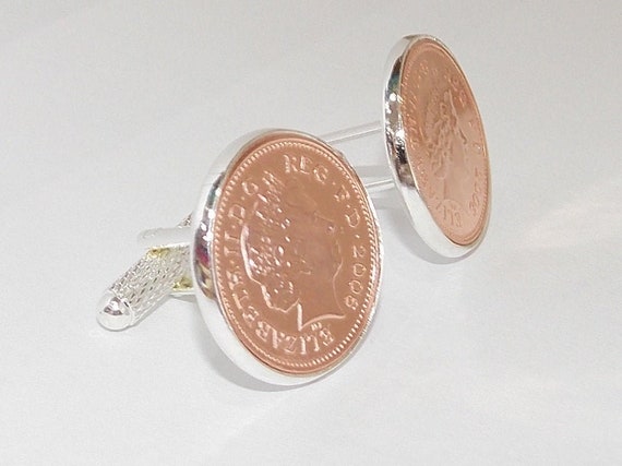 Wedding cufflinks - 2016 penny cufflinks made from mint 2016 1p - Great for best man father of the bride groom Thinking Of You, Mum Dad