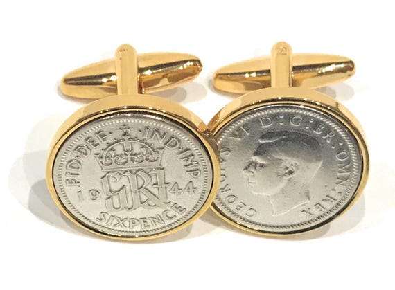 1944 81st Birthday / Anniversary Sixpence coin cufflinks 81st 1944 Thinking Of You,  Special Friend, Mum, Dad, Loved One, 81st dad