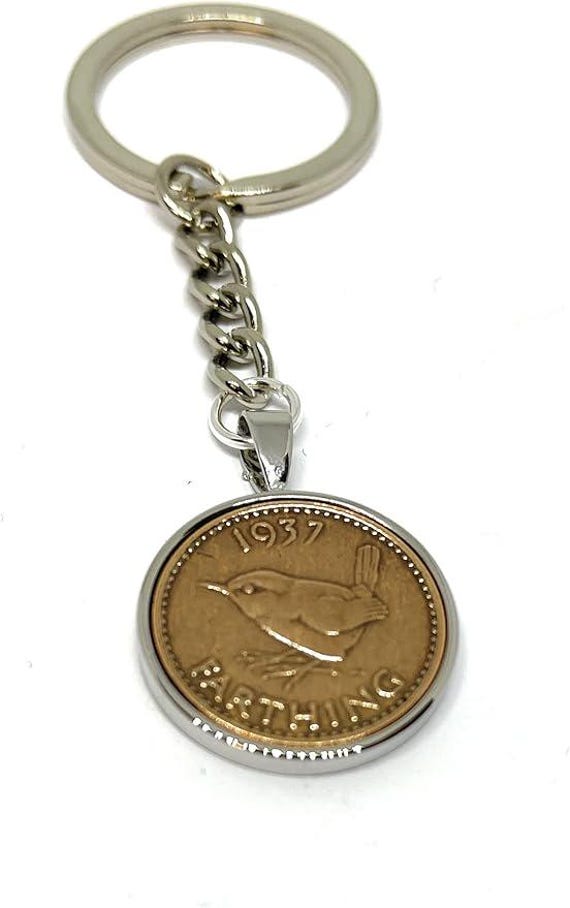 1937 88th Birthday gift Farthing Keyring- Mum, Dad, Brother, Sister- 88th Birthday-Coin Keyring, Farthing Coin, 88th Anniversary