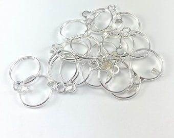 50 x 20mm silver plated round open back coin Settings, Ohajiki, Cabochon, Beach Marbles, Bezels. Birthday gift, newborn, anniversary present