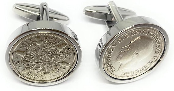 91st Birthday gift for dad 1934 Gift Sixpence Coin Cufflinks 91st Anniversary for men - Thinking Of  You, Brother uncle  Grandad