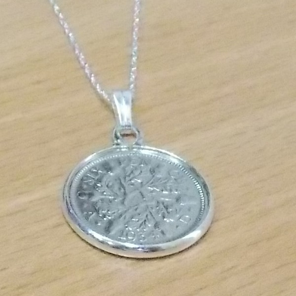 1931 93rd Birthday / Anniversary sixpence coin pendant plus 18inch SS chain gift 93rd birthday gift for her Thinking Of You,  Special Friend