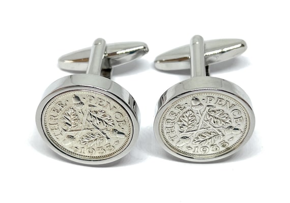 1935 Silver Threepence Cufflinks 89th birthday, 89th birthday gift, 89th gift, 1935 gift, 1935 birthday, Mens gift, coin gift, 89th Mum, Dad