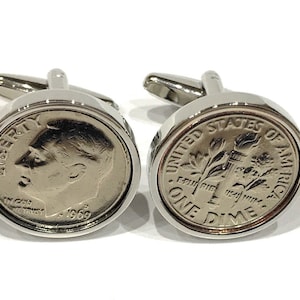 1989 American Dime coin cufflinks, 36th birthday gift, 1989 birthday gift, Gift from 1989, Mens gifts, 36th, 1989, gift for 36th birthday