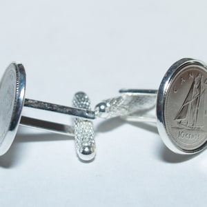 2009  Wedding Anniversary Canadian dime coin cufflinks- Great gift idea. Genuine Canadian 10c dime cufflink 2009 Thinking Of You