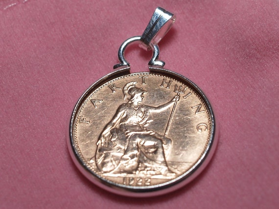 1924 99th Birthday Anniversary Farthing coin with a Silver Plated Pendant mount 99th birthday gift for her, 99th Sister, 99th Nan Loved One