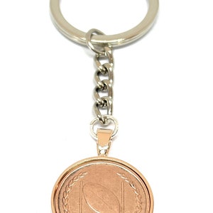 Llavero de rugby: Moneda de la Isla de Man, bañada en plata