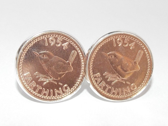 71st Birthday 1954 Gift Farthing Coin Cufflinks - Two tone design - 69th Anniversary gift - Thinking Of You,  Special Friend, Mum, Dad