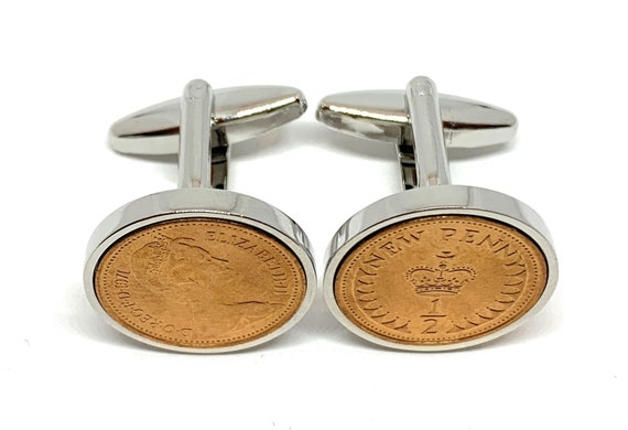 1971 54th Birthday Old Half Pence Coin Cufflinks, 54th Brother, 54th Mens Gift, 54th Gift For Him, Fathers Day Gift, Dads 54th Loved One