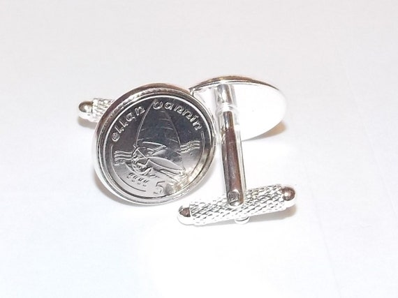 Wind Surfing Cufflinks for the keen windsurfer made from real coins Great mens surfing gift, Thinking Of You,  Special Friend, Mum, Dad