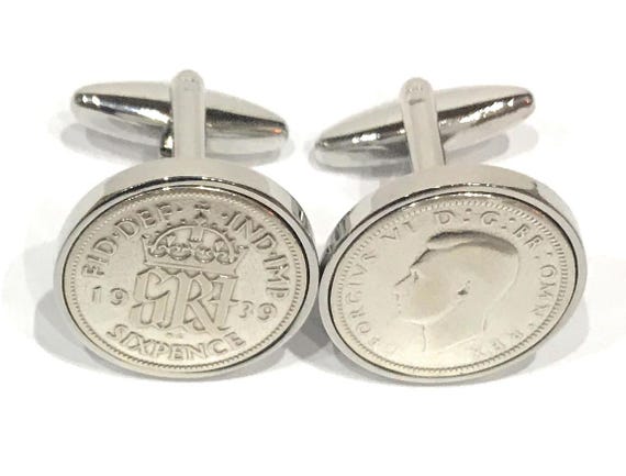 1939 86th Birthday Sixpence Cufflinks Gift for Him Brother Dad Uncle Fathers Day gift ides Genuine Polished 1939 Sixpence Coin Cufflinks