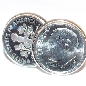 1966 Manschettenknöpfe mit amerikanischer Dime-Münze: Geschenk zum 59