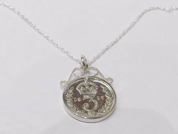 1922 101st Birthday / Anniversary 3D Threepence coin pendant plus 18inch SS chain 101st birthday, 101st birthday gift, 101st gift, 1922