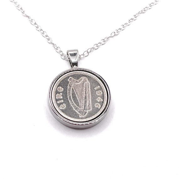 1946 Sixpence Coin Pendant: 79th Birthday Gift, Sterling Silver Chain