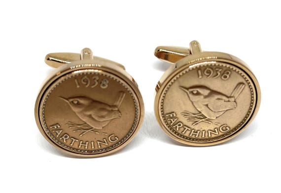 87th Birthday 1938 Gift Farthing Coin Cufflinks, 1938 87th Anniversary gift, 87th birthday gift, 1938 birthday
