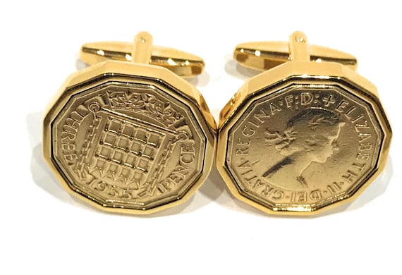 Premium 1955 Threepence cufflinks for a 70th Birthday cufflinks 70th  Dad, 70th Brother, Fathers day HT