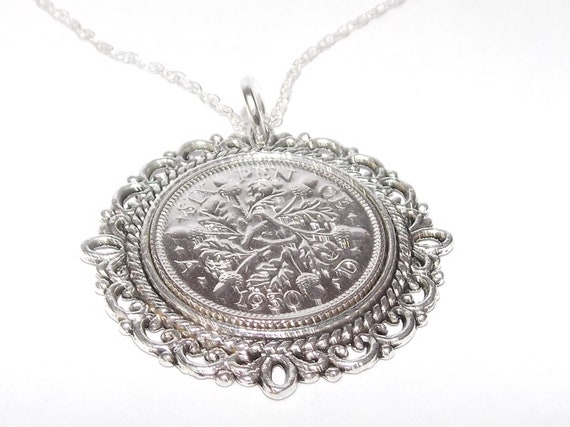 Fancy Pendant 1930 Lucky sixpence 94th Birthday plus a Sterling Silver 18in Chain 94th birthday gift for her Thinking Of You, Mum Dad