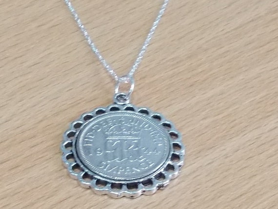 Fine Pendant 1946 Lucky sixpence 78th Birthday plus a Sterling Silver 18in Chain, 78th Anniversary gift, 78th birthday gift, Mens gift