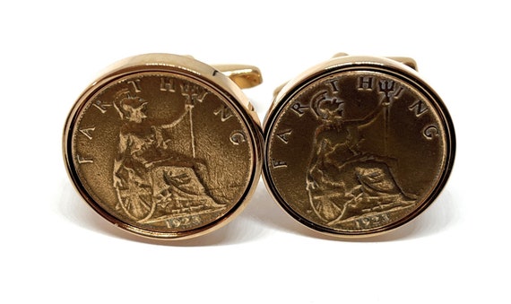 102nd Birthday 1923 Farthing Coin Cufflinks - 1923 102nd birthday cufflinks boxed Thinking Of You,  Special Friend, Mum, Dad, Loved One RG