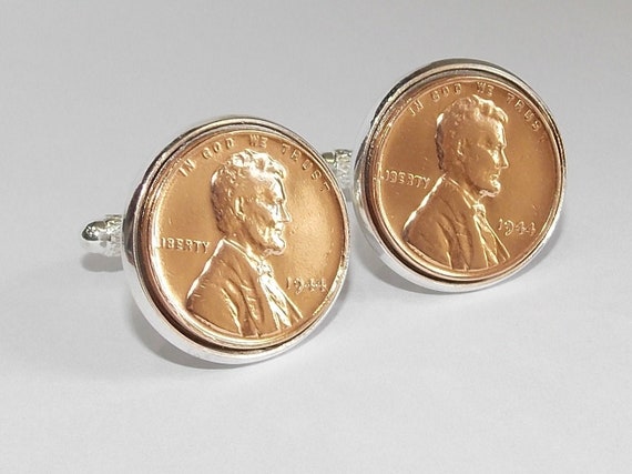Deluxe 1977 48th Birthday / Anniversary 1 cent lincoln coin cufflinks Thinking Of You,  Special Friend, Mum, Dad, Loved One