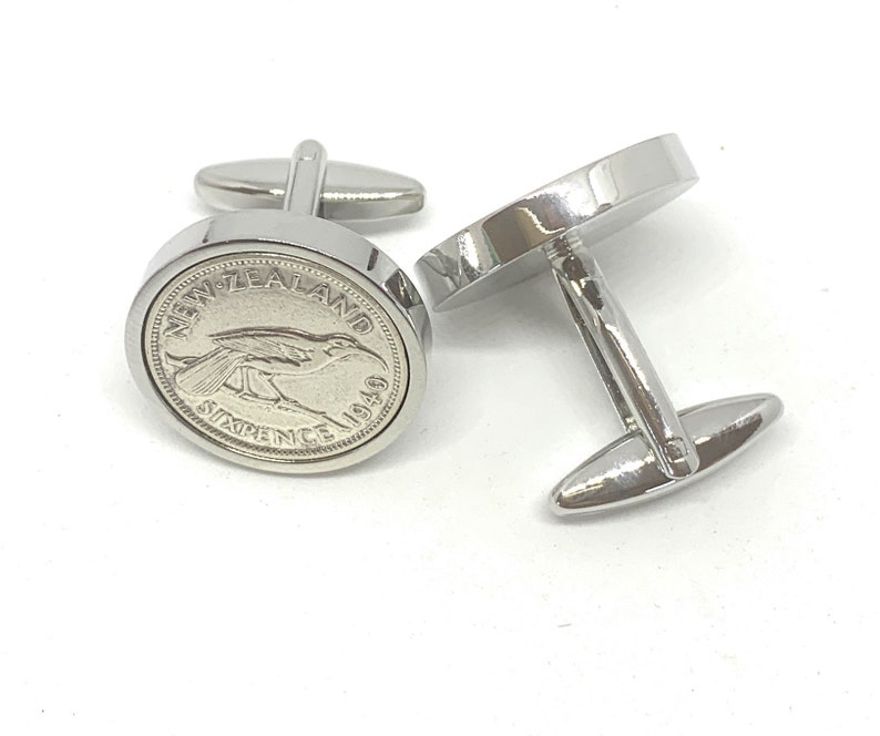 Original New Zealand sixpence coins Great gift from 1940 81st Thinking Of You 1940 Silver New Zealand Sixpence Cufflinks 81st birthday