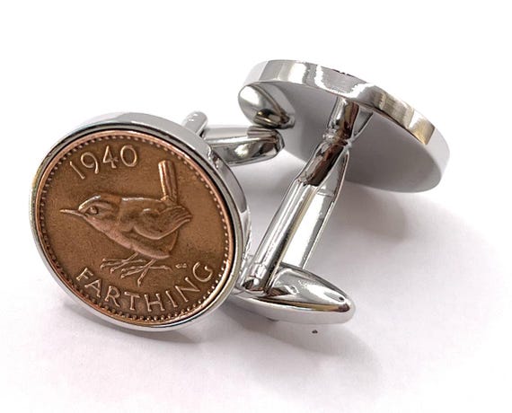 Premium 1940 Farthing Cufflinks for a 85th birthday.  Original british Farthing for an 85th Birthday Dad Brother Fathers day Thinking Of You