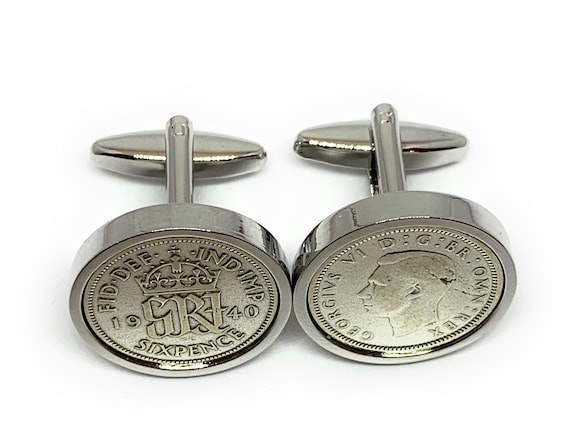 Premium 1940 Sixpence Cufflinks for a 85th birthday Gift for Dad HT Thinking Of You,  Special Friend, Mum, Dad, Loved One