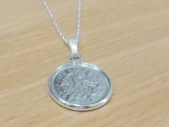 1935 90th Birthday / Anniversary sixpence coin pendant plus 18inch SS chain gift, 90th birthday, 90th birthday gift, 90th gift, 1935 gift,