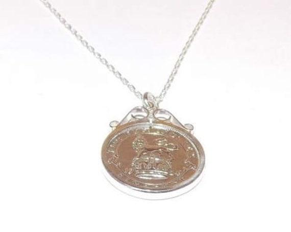 1927 Luxury Sterling Silver Mount Lucky Sixpence Coin ideal gift for 98th birthday gift for her Thinking Of You,  Special Friend, Mum, Dad